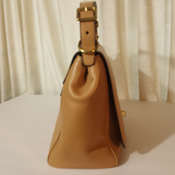 Coach Leather Medium Tan Turnlock Handbag Purse - Picture 4 of 7